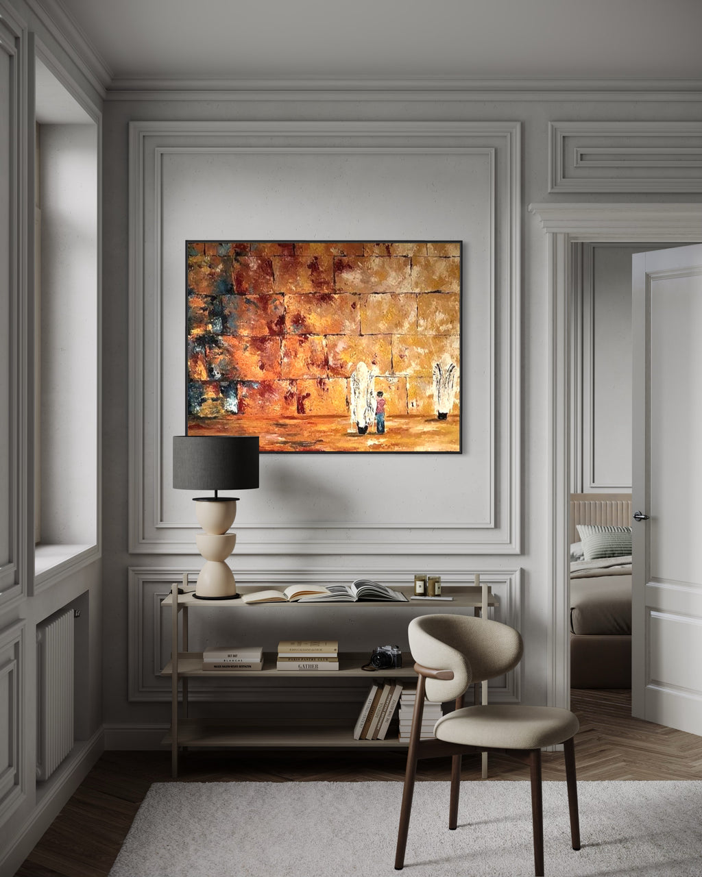 Father And Son At The Kotel 36"x48" - Devora Rhodes Collection