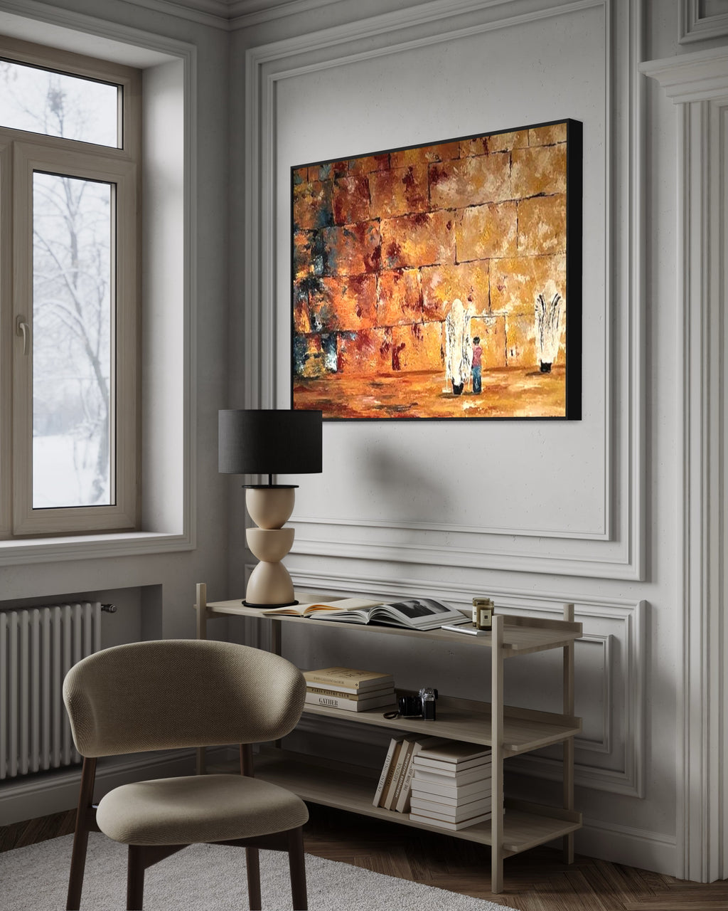 Father And Son At The Kotel 36"x48" - Devora Rhodes Collection